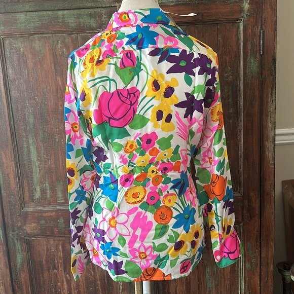 NWT J. Crew Collection Silk Twill Top in Vibrant Garden size 6 - Picture 6 of 7